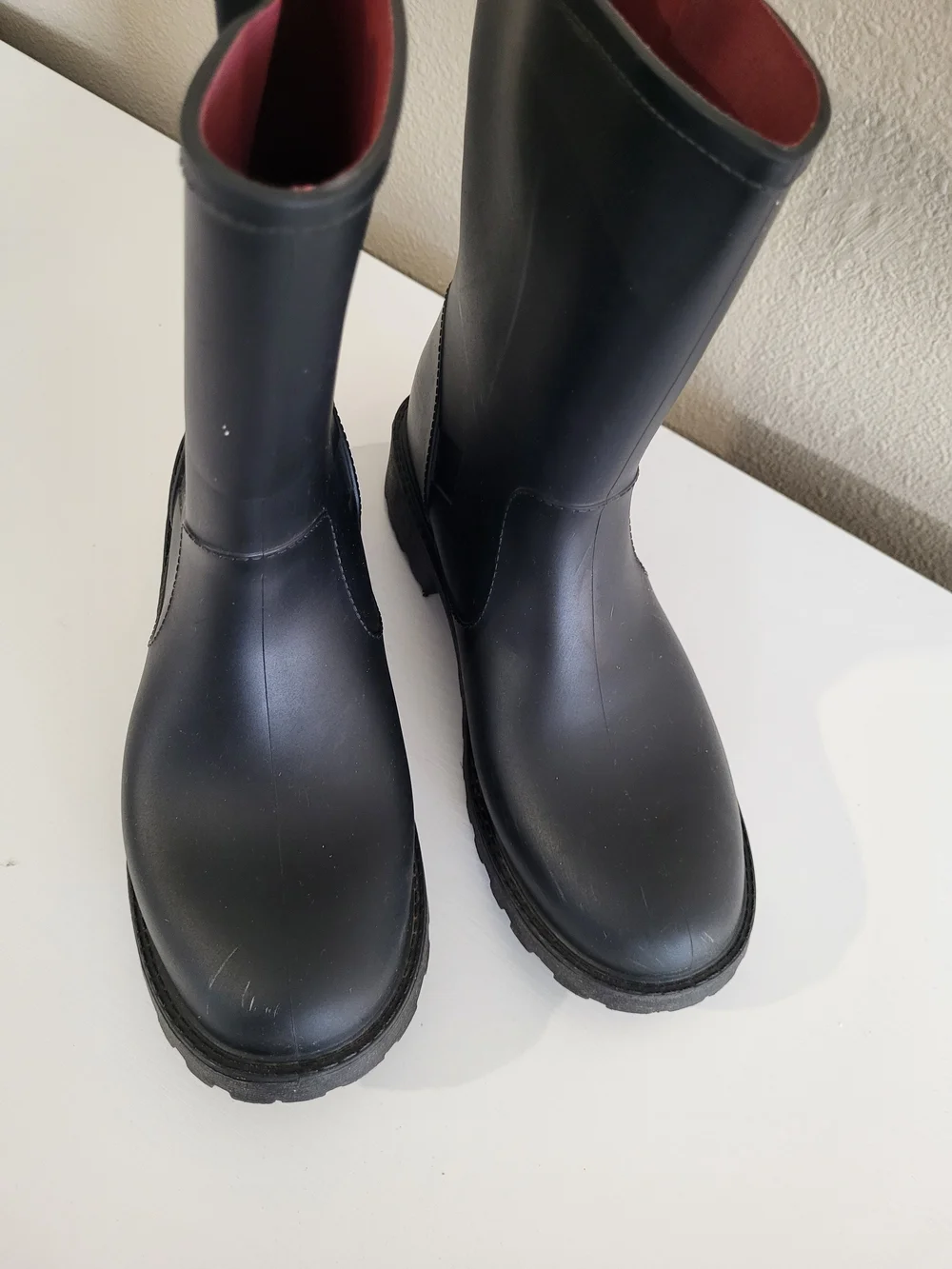 Tommy Hilfiger Women's Karissa Black Rubber Rain Boots Pull On Lined Size 9M